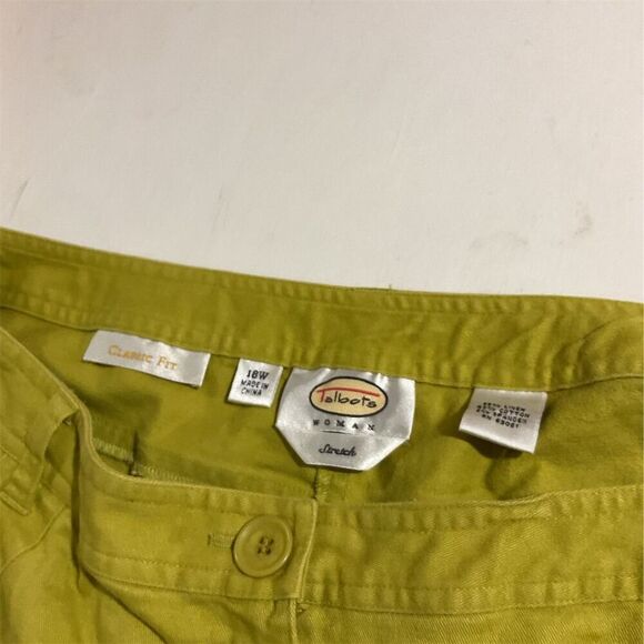 Talbots Women's Yellow Capri Pants Side & Back Pockets Zip Closure Casual - Picture 7 of 7